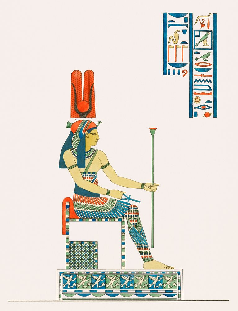 Hathor illustration from Pantheon Egyptien (1823-1825) by Leon Jean Joseph Dubois (1780-1846). Original from The New York…