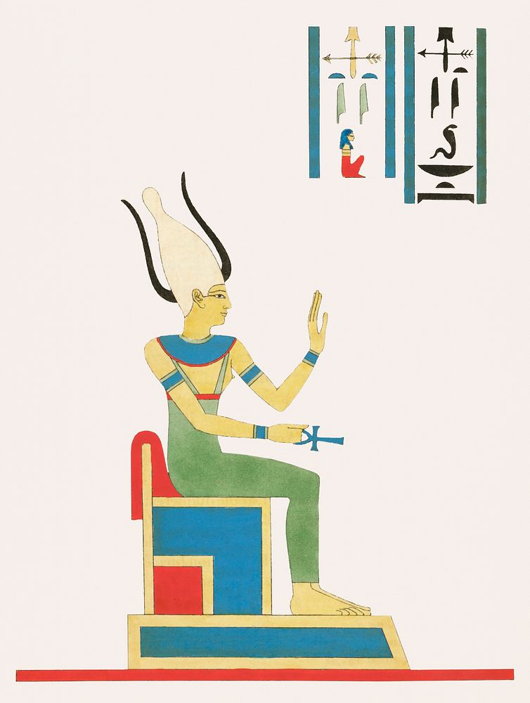 Vintage illustration of Satis illustration from Pantheon Egyptien (1823-1825) by Leon Jean Joseph Dubois (1780-1846).…