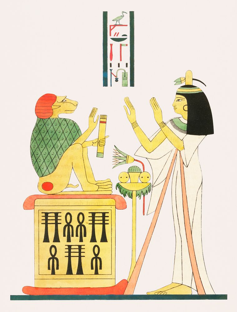 Vintage illustration of Cynocephalus, emblem of Thoth