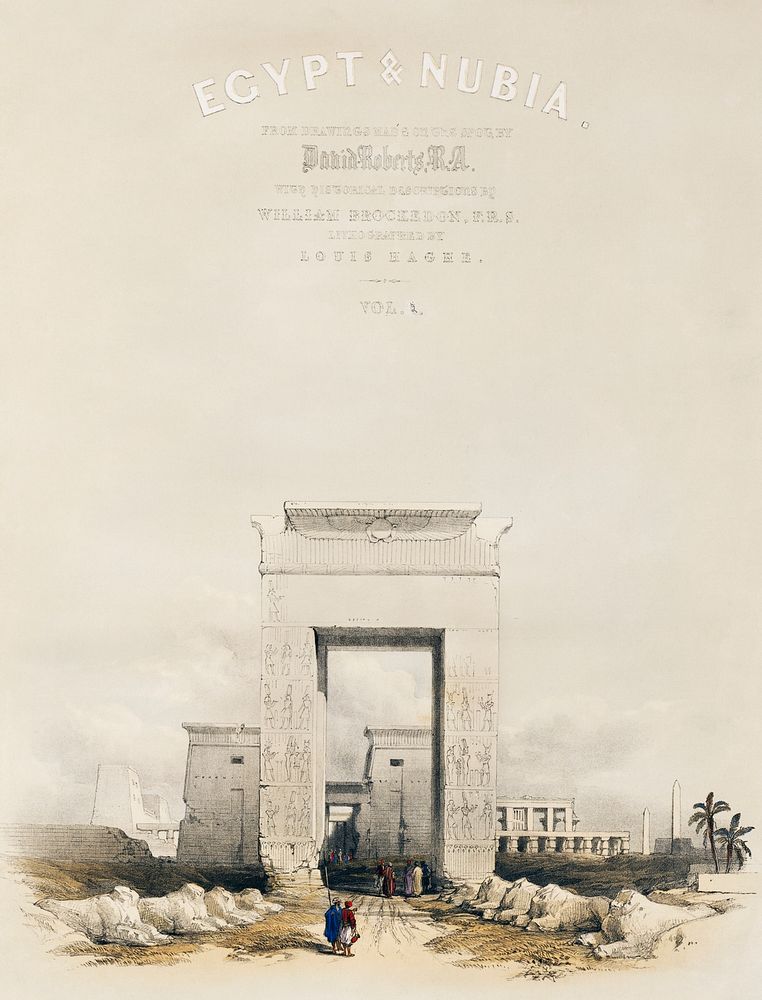 Great gateway leading to the Temple of Karnak Thebes illustration by David Roberts (1796&ndash;1864). Original from The New…