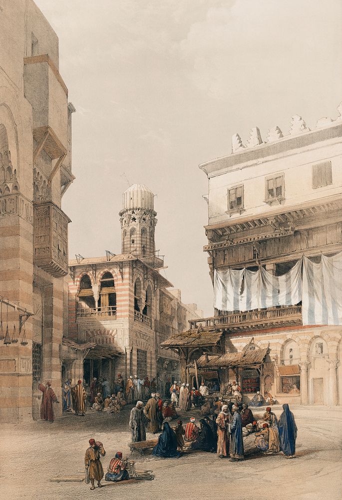 Bazaar of the coppersmiths Cairo illustration by David Roberts (1796&ndash;1864). Original from The New York Public Library.…