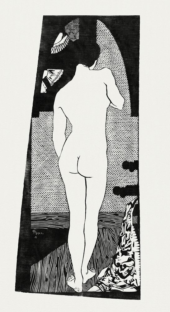 Standing woman (1915) print in high resolution by Reijer Stolk. Original from the Rijksmuseum. Digitally enhanced by…