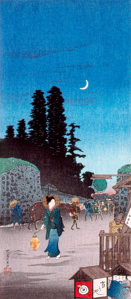 The Big Gate at Yotsuya (ca.1924&ndash;1927) print in high resolution by Hiroaki Takahashi. Original from The Los Angeles…