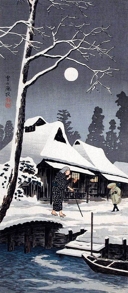 Moonlight on Snow (1936) print in high resolution by Hiroaki Takahashi. Original from The Los Angeles County Museum of Art.…