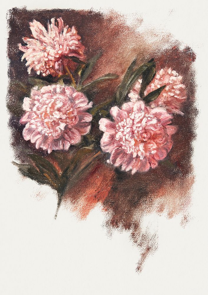 Red Peonies during 19th&ndash;20th century by Samuel Colman. Original from The Smithsonian Institution. Digitally enhanced…