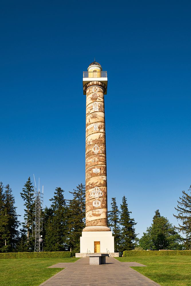 The 125-foot-tall Astoria Column, Oregon. Original image from Carol M. Highsmith&rsquo;s America, Library of Congress…