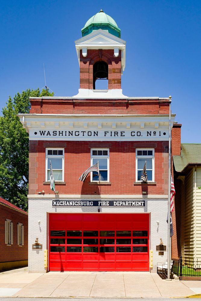The Washington Fire Company No. 1 fire station in Mechanicsburg, Pennsylvania. Original image from Carol M.…