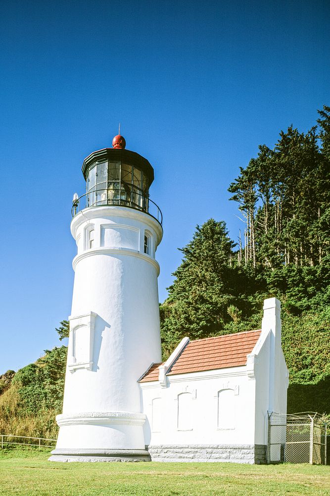 Heceta Head Lighthouse on the Oregon Coast in Oregon. Original image from Carol M. Highsmith&rsquo;s America, Library of…