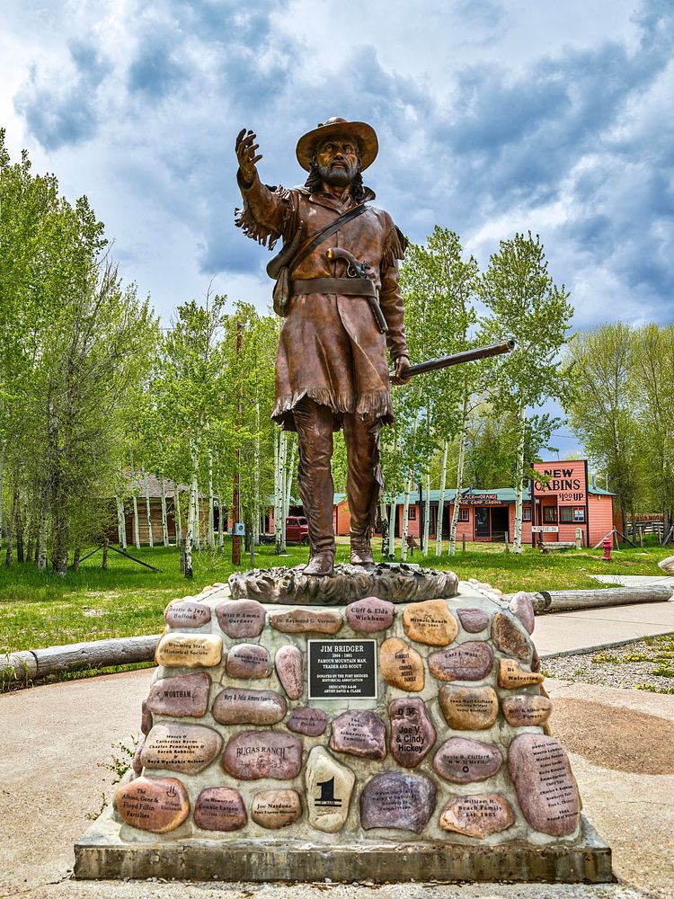 Mountain man statue at Fort Bridger in Uinta County, Wyoming. Original image from Carol M. Highsmith&rsquo;s America…