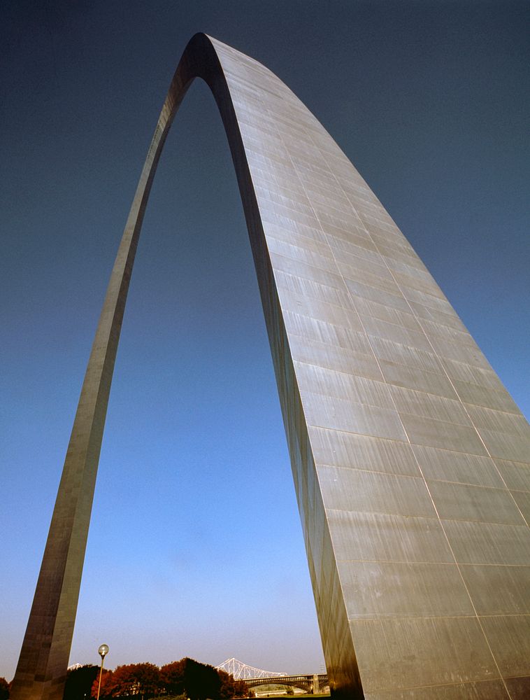 Closeup view of the Gateway Arch in Missouri. Original image from Carol M. Highsmith&rsquo;s America, Library of Congress…