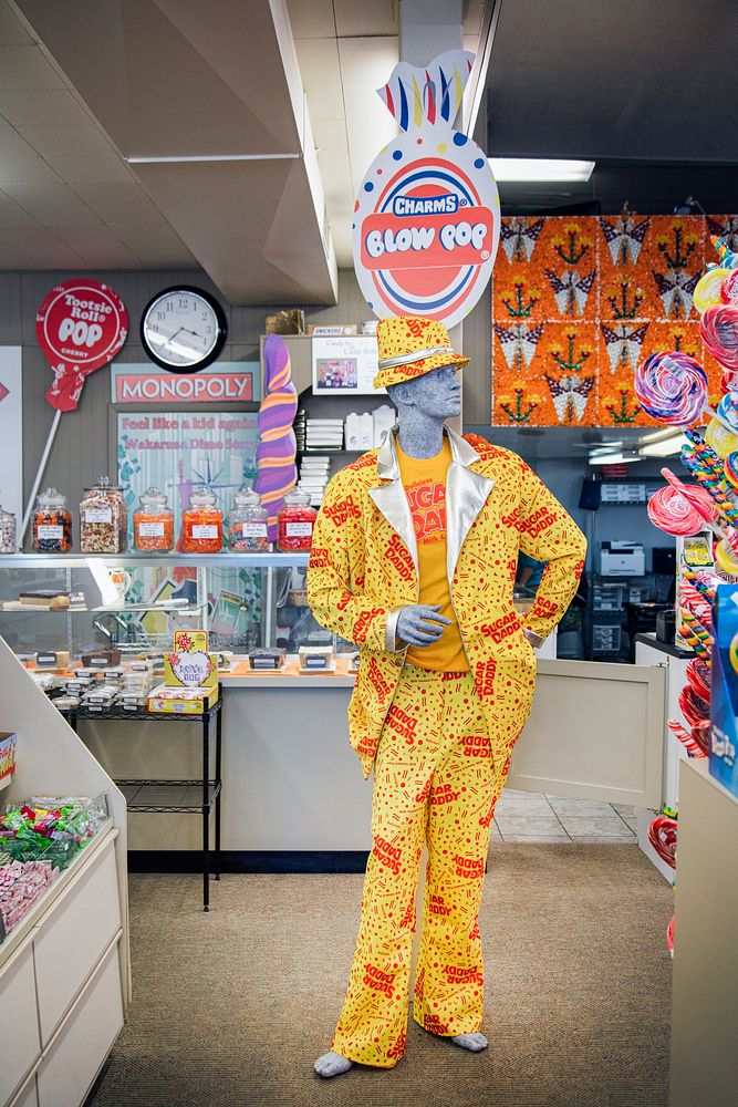A garishly dressed mannequin at the Dime Store, in Wakarusa, Indiana. Original image from Carol M. Highsmith&rsquo;s…