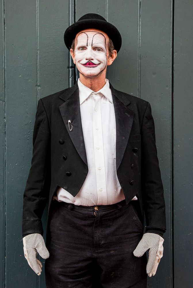 Mardi Gras's mime in the French Quarter of New Orleans. Original image from Carol M. Highsmith&rsquo;s America, Library of…