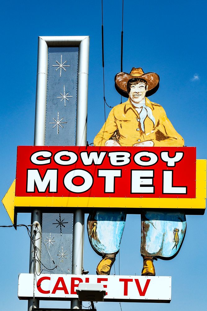 The old Cowboy Motel in Amarillo, Texas. Original image from Carol M. Highsmith&rsquo;s America, Library of Congress…