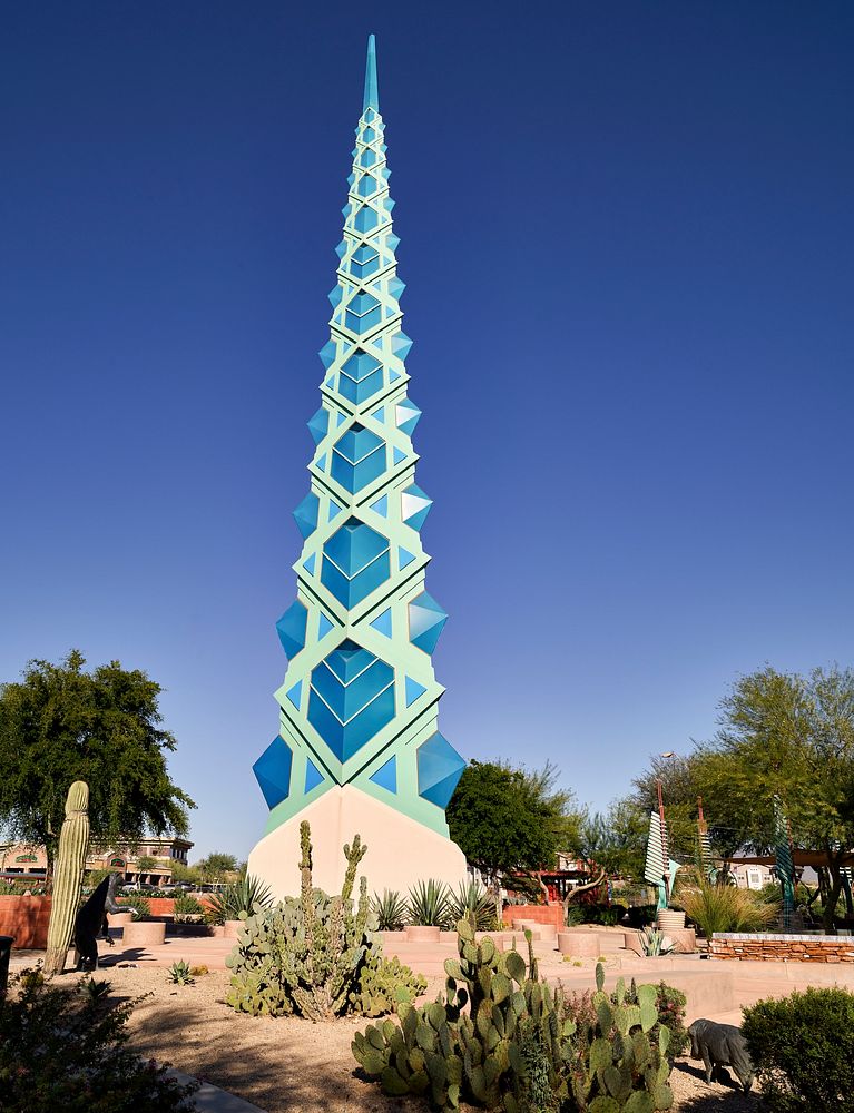 Frank Lloyd Wright spire at the Scottsdale Promenade shopping center in Phoenix, Arizona. Original image from Carol M.…
