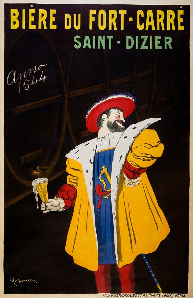 Beer from Fort-Carr&eacute;, Saint-Dizier (1912) print in high resolution by Leonetto Cappiello. Original from the…