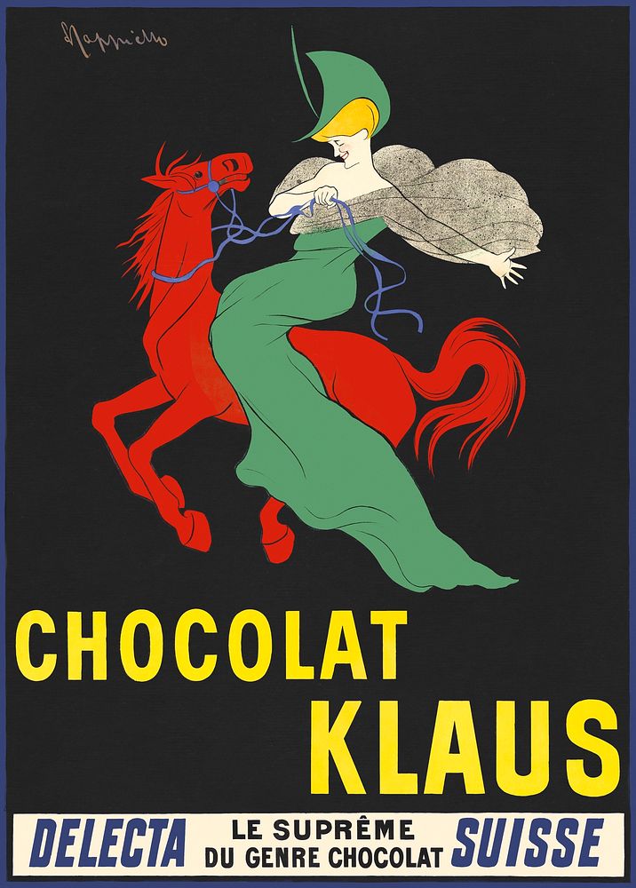 Chocolat Klaus (1903) print in high resolution by Leonetto Cappiello. Original from the Library of Congress. Digitally…