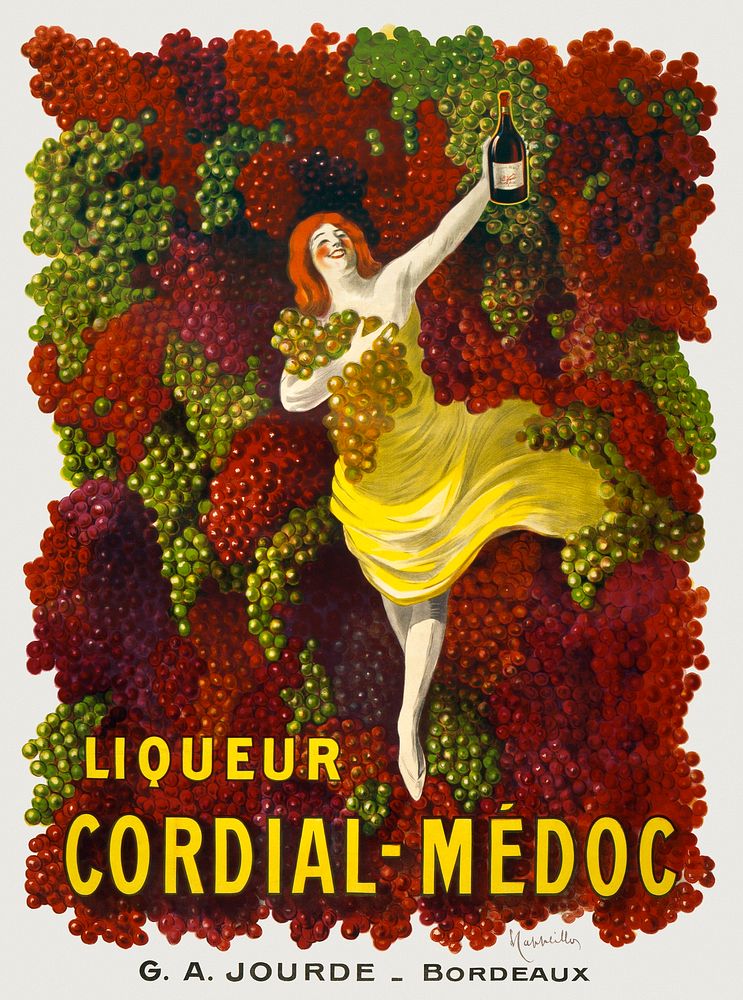 Liquer Cordial-M&eacute;doc, G. A. Jourde - Bordeaux (1907) print in high resolution by Leonetto Cappiello. Original from…