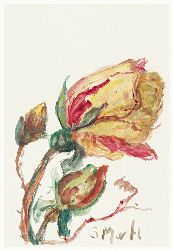 Rose (1844&ndash;1909) by Sientje Mesdag-van Houten. Original from The Rijksmuseum. Digitally enhanced by rawpixel.