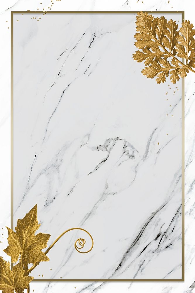 Luxurious gold foliage with rectangle frame illustration