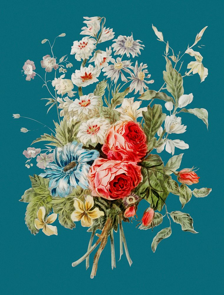 Vintage illustration Bouquet flowers | Free Photo Illustration - rawpixel