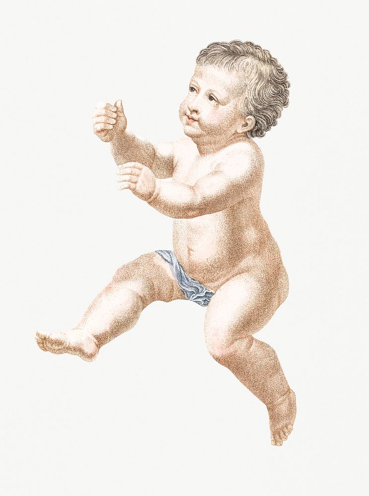 Naked Child by Johan Teyler (1648-1709). Original from Rijks Museum. Digitally enhanced by rawpixel.