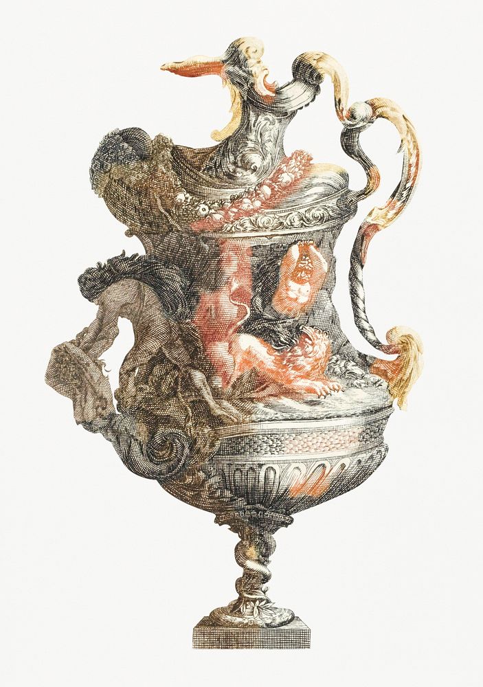 Hercules and griffin jug by Johan Teyler (1648-1709). Original from Rijks Museum. Digitally enhanced by rawpixel.