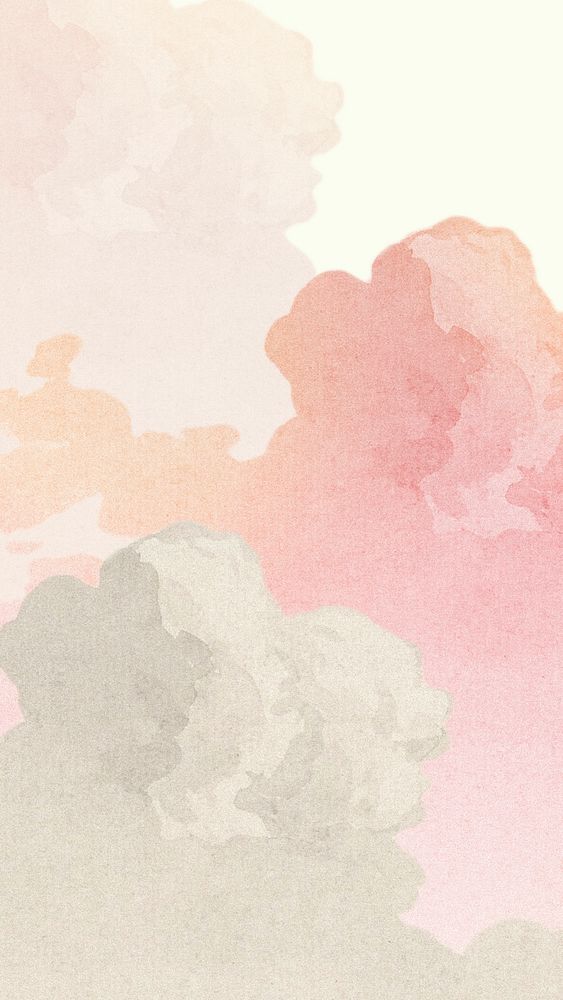 Pastel pink mobile wallpaper, abstract watercolor design