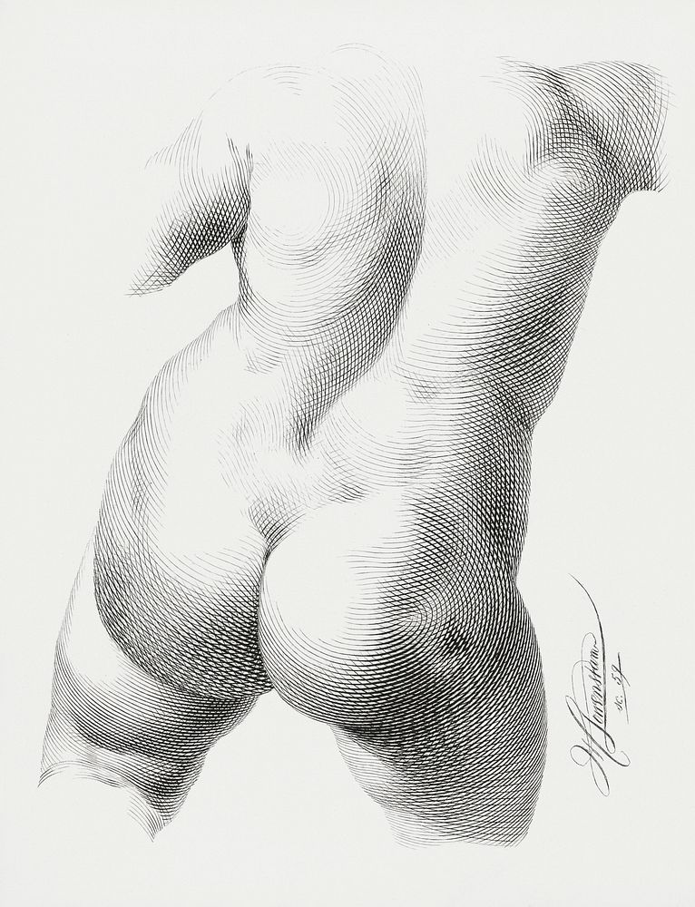 Nude child's body (1859) by Herman L&ouml;wenstam. Original from The Rijksmuseum. Digitally enhanced by rawpixel.