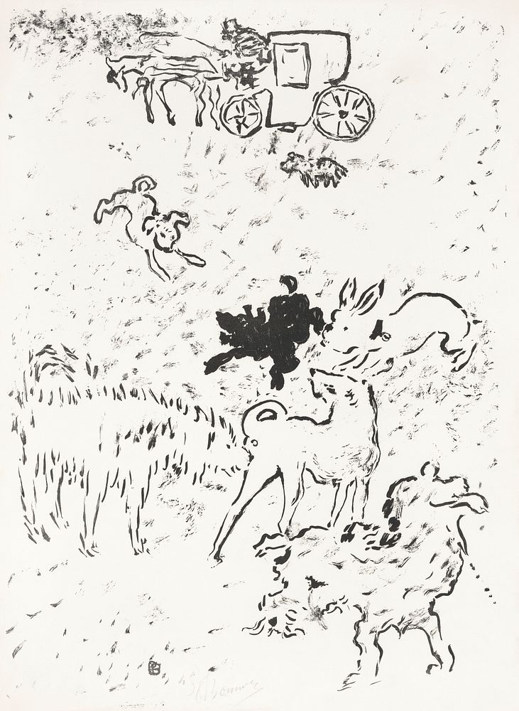 The Dogs (1893) drawing in high resolution by Pierre Bonnard. Original from The MET Museum. Digitally enhanced by rawpixel.