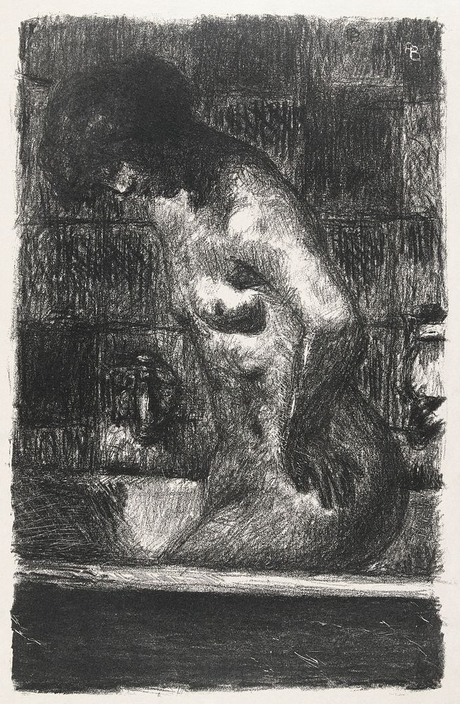 Woman standing in her bathtub (1925) by Pierre Bonnard. Original from The Rijksmuseum. Digitally enhanced by rawpixel.