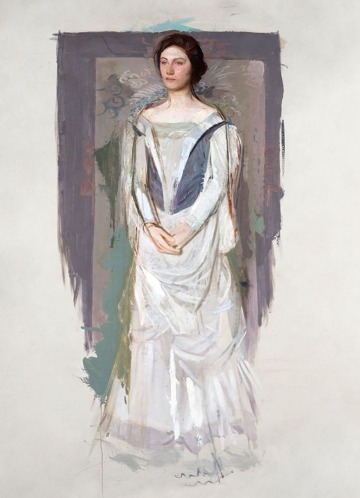 Standing Woman painting in high resolution by Abbott Handerson Thayer (1849&ndash;1921). Original from the Smithsonian…