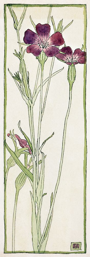 Corn Cockle (1915) by Hannah Borger Overbeck. Original from The Los Angeles County Museum of Art. Digitally enhanced by…