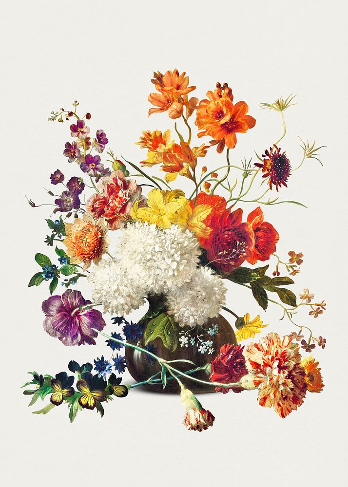 Bouquet of flowers in a vase design element