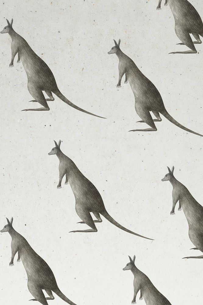 Seamless vintage Kangaroo patterned background template