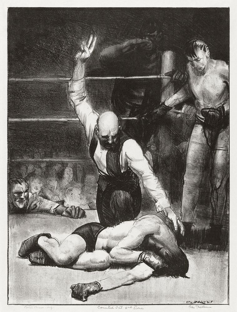Counted out, second stone (1921) print in high resolution by George Wesley Bellows. Original from the Boston Public Library.…