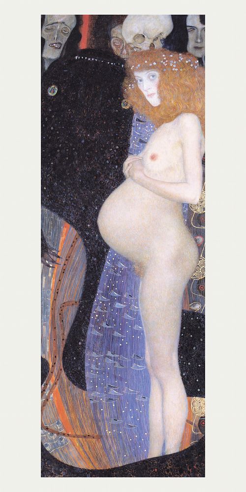 Gustav Klimt's Hope (1903) famous painting. Original from Wikimedia Commons. Digitally enhanced by rawpixel.