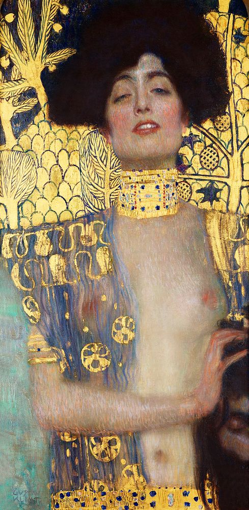 Gustav Klimt's Judith and the Head of Holofernes (1901) famous painting. Original from Wikimedia Commons. Digitally enhanced…