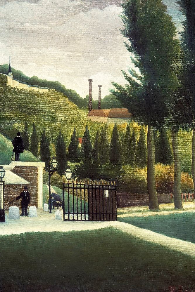 Henri Rousseau's Toll Gate (The Customs Post) (ca. 1890) famous painting. Original from Wikimedia Commons. Digitally…