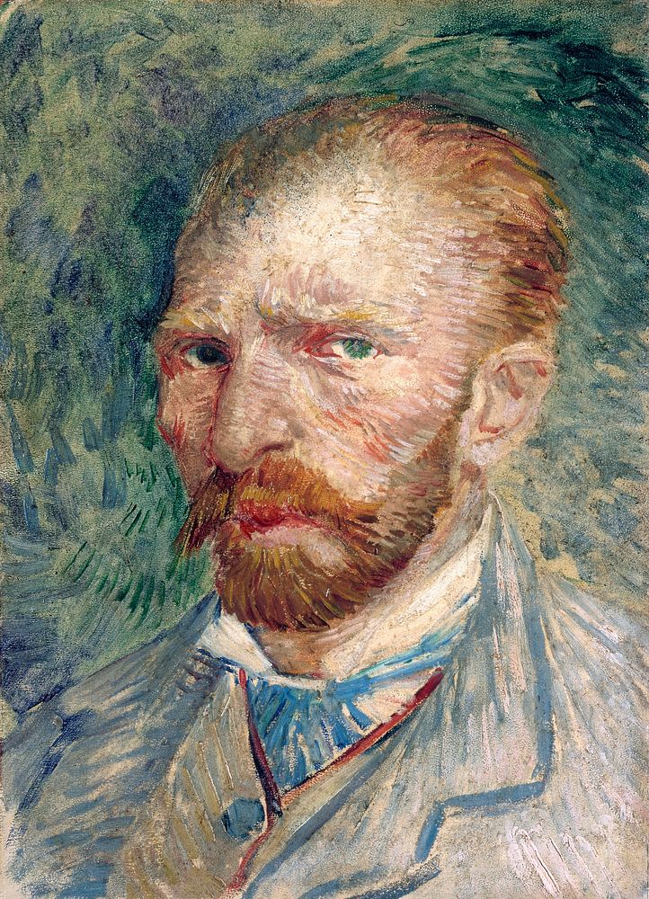 Vincent van Gogh's Self-Portrait (1889) famous painting. Original from Wikimedia Commons. Digitally enhanced by rawpixel.
