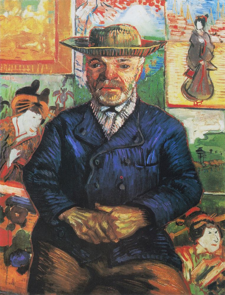 Vincent van Gogh's Portrait of P&egrave;re Tanguy (1887) famous painting. Original from Wikimedia Commons. Digitally…