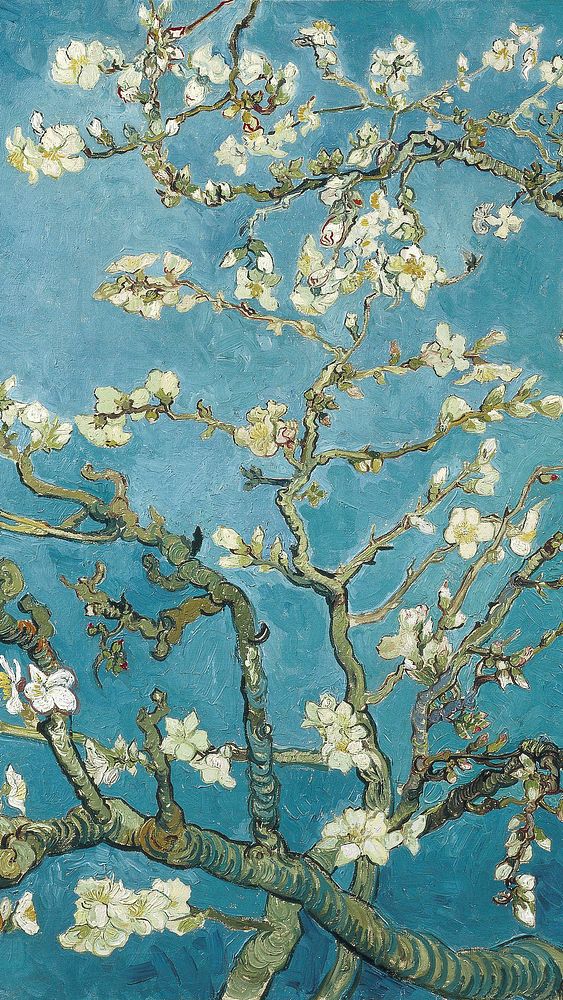 Van Gogh iPhone wallpaper, HD background, Almond blossom