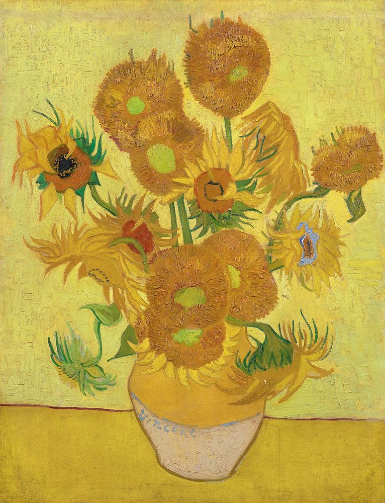 Vincent van Gogh's Sunflowers (1888) famous painting. Original from Wikimedia Commons. Digitally enhanced by rawpixel.
