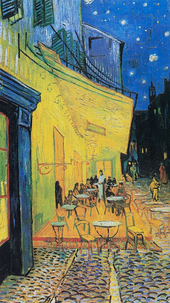Van Gogh iPhone wallpaper, HD background, Caf&eacute; Terrace at Night