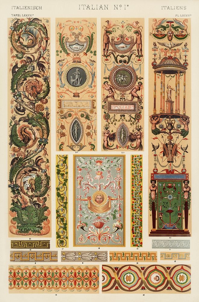 Vintage pattern. Digitally enhanced from our own 19th Century Grammar of Ornament book by Owen Jones. 