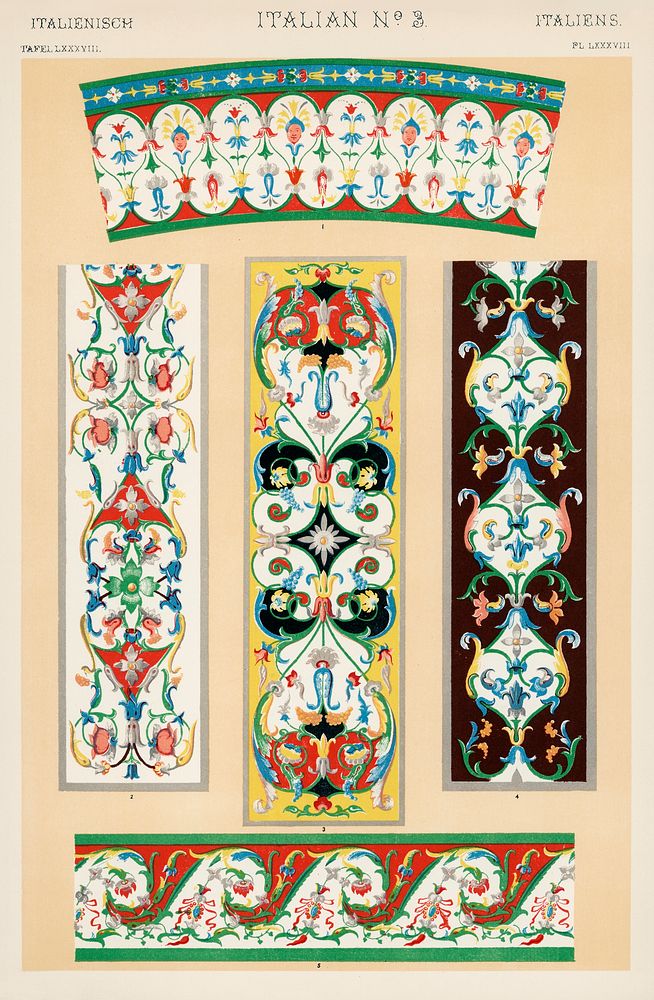 Vintage pattern illustration. Digitally enhanced from our own 19th Century Grammar of Ornament book by Owen Jones. 