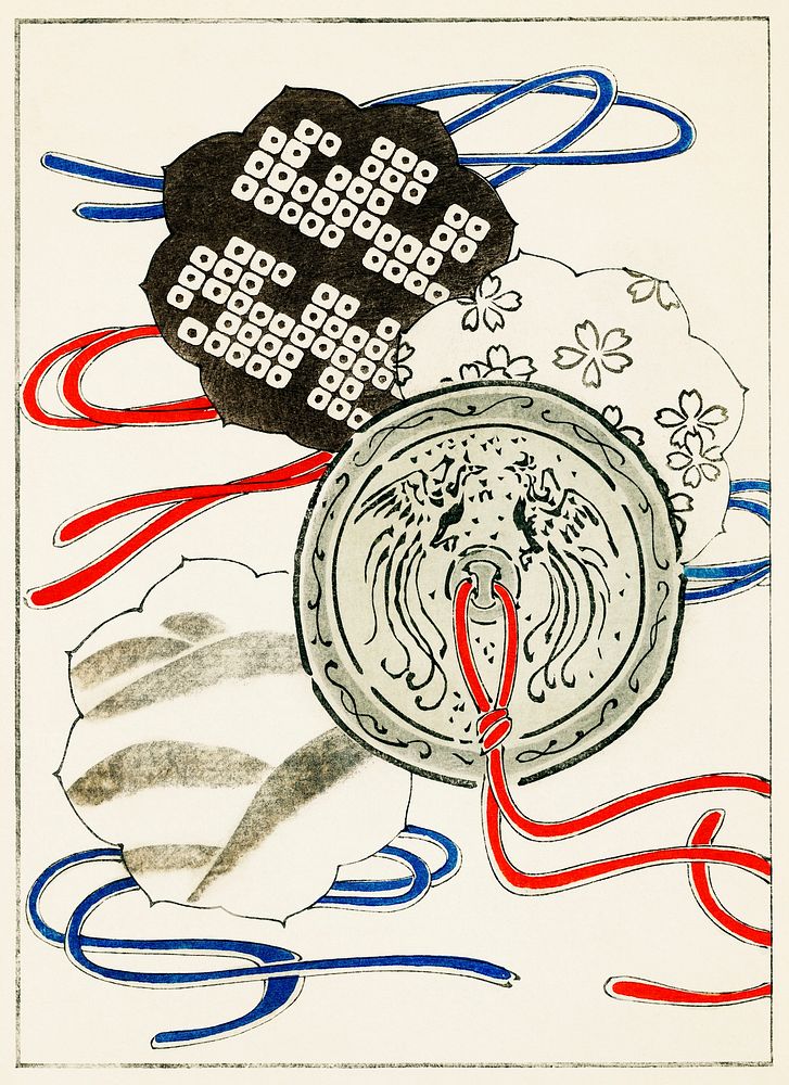 Oriental pendant illustration. Digitally enhanced from our own original edition of Shin Bijutsukai 