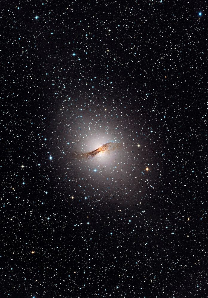 The giant elliptical galaxy NGC 5128, show here in visible light, hosts the radio source known as Centaurus A. Released on…