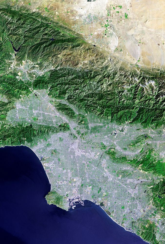 Los Angeles and vicinity seen from space on May 4, 2001. Original from NASA. Digitally enhanced by rawpixel.