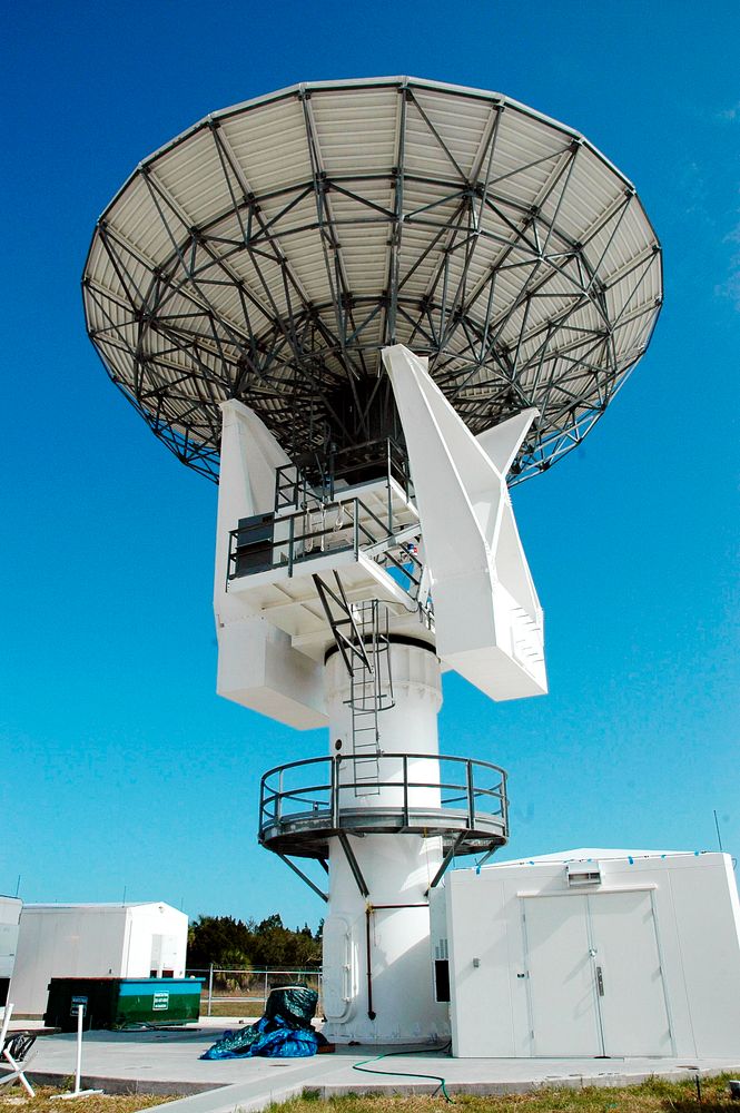 C-band, 3 megawatt radar with a 50-foot dish antenna recently installed on north Kennedy Space Center. It is one of the…