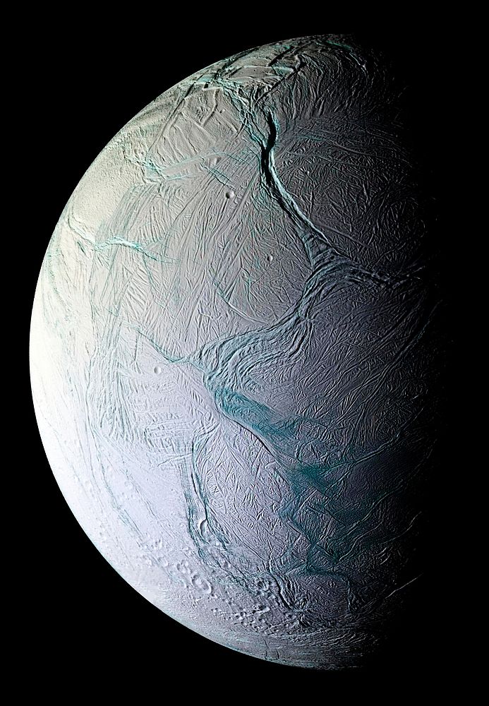 Stunning mosaic of this geologically active moon of Saturn. Original from NASA. Digitally enhanced by rawpixel.